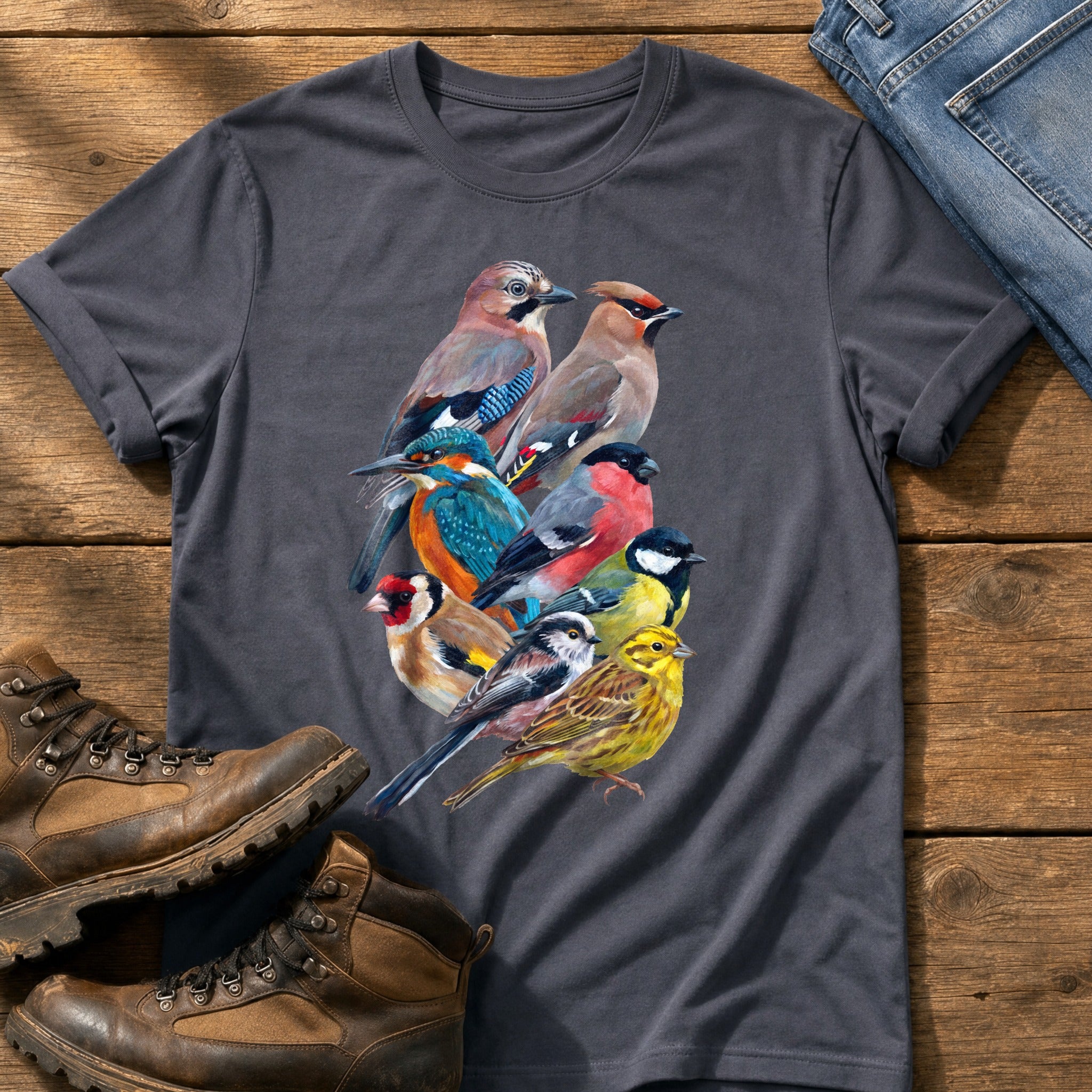Garden Birds Of Britain — Navy Comfort Colors tee