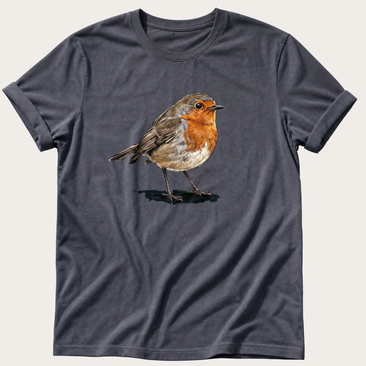 Garden Robin — Navy Comfort Colors tee