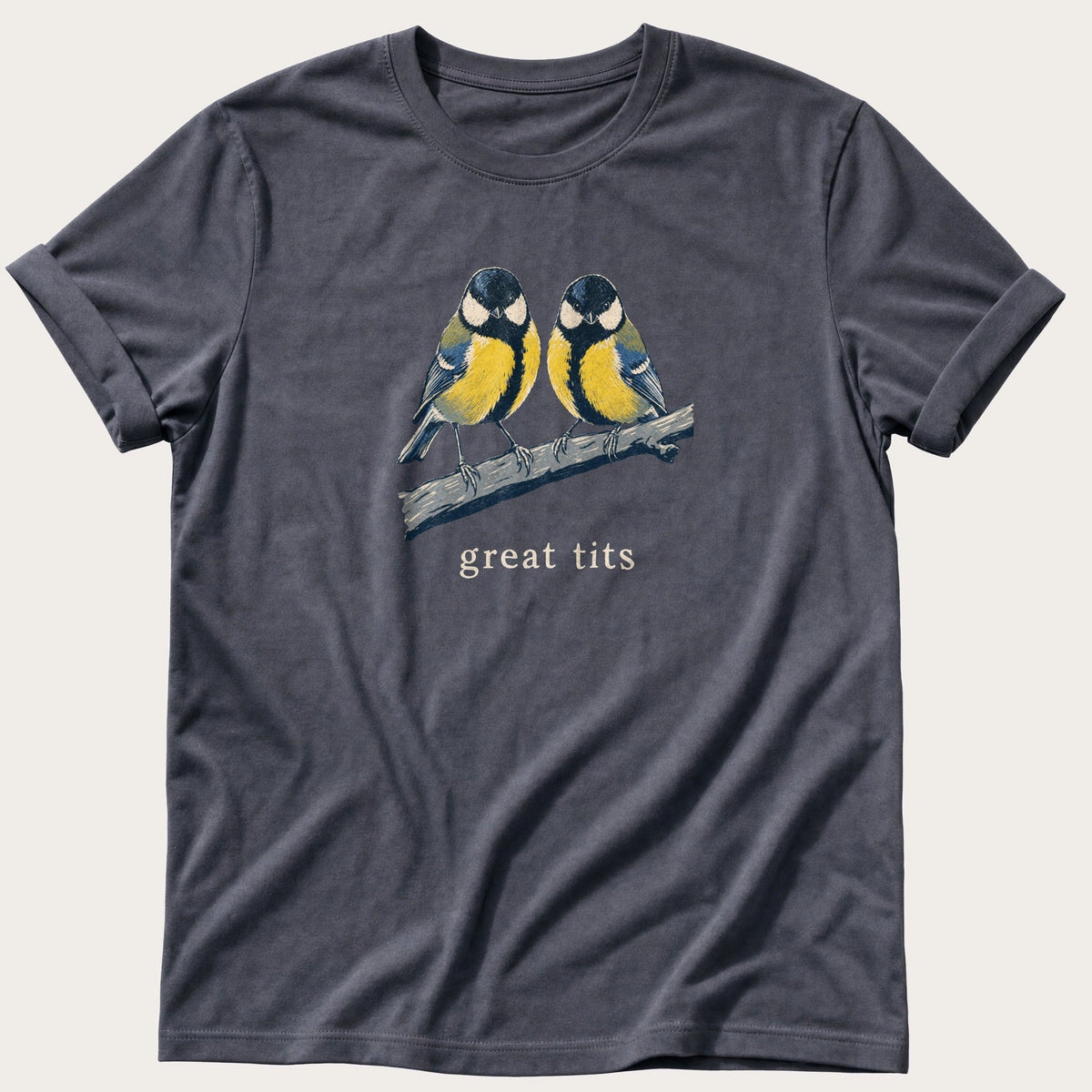 Great Tits — Navy Comfort Colors tee