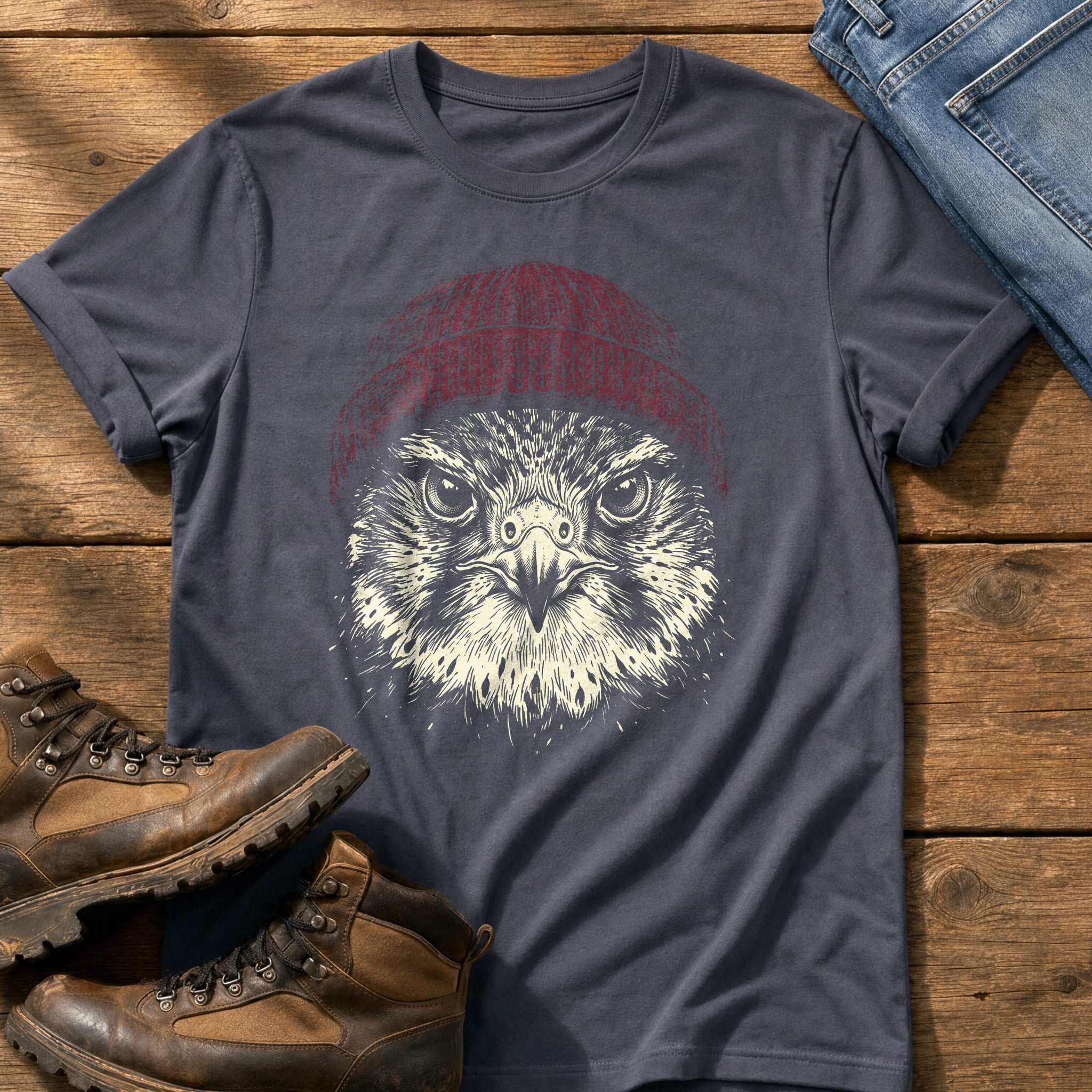 Hawk Beanie 44 — Navy Comfort Colors tee