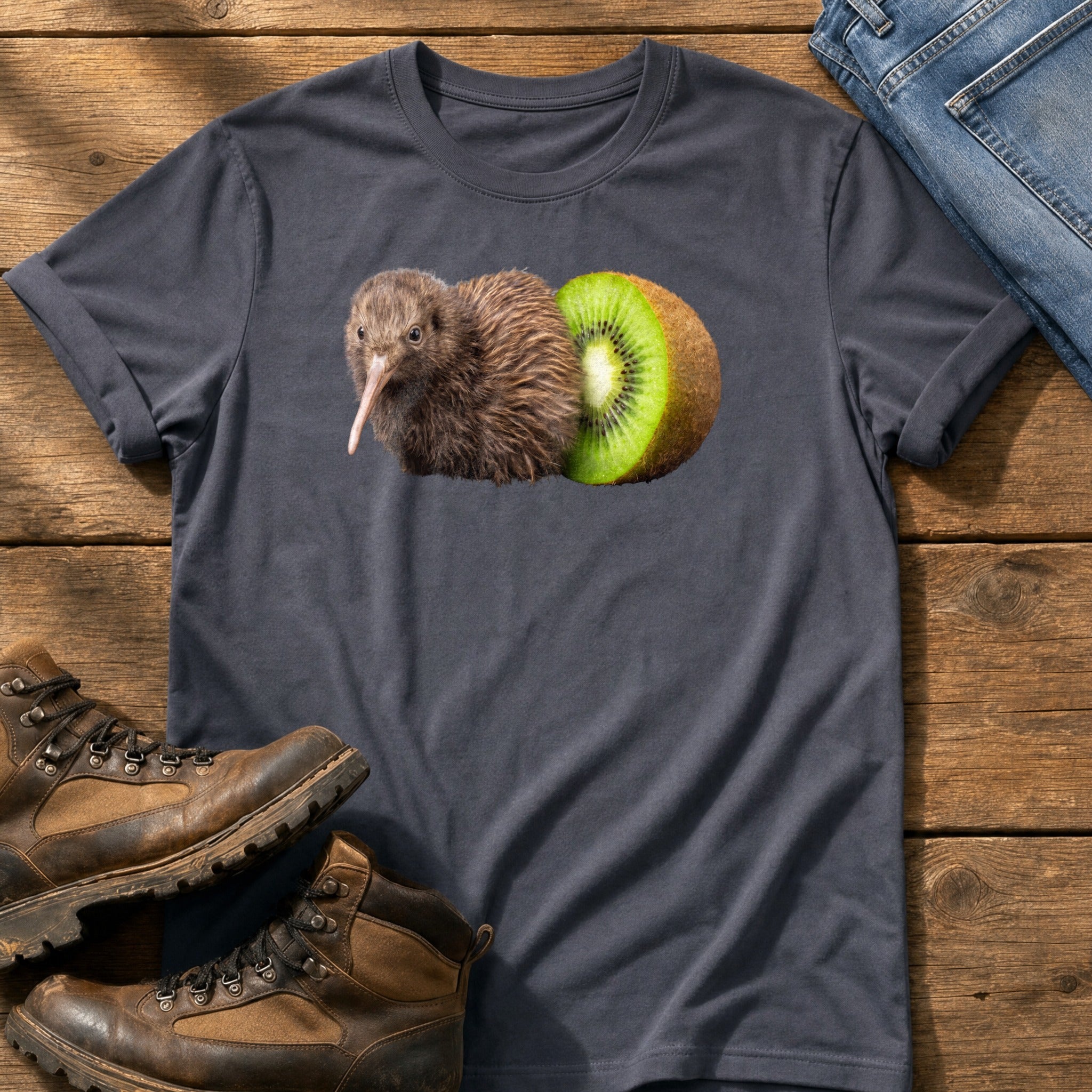 Kiwi Bird 2 — Navy Comfort Colors tee