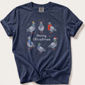 Merry Christmas Pigeons — Navy Comfort Colors tee