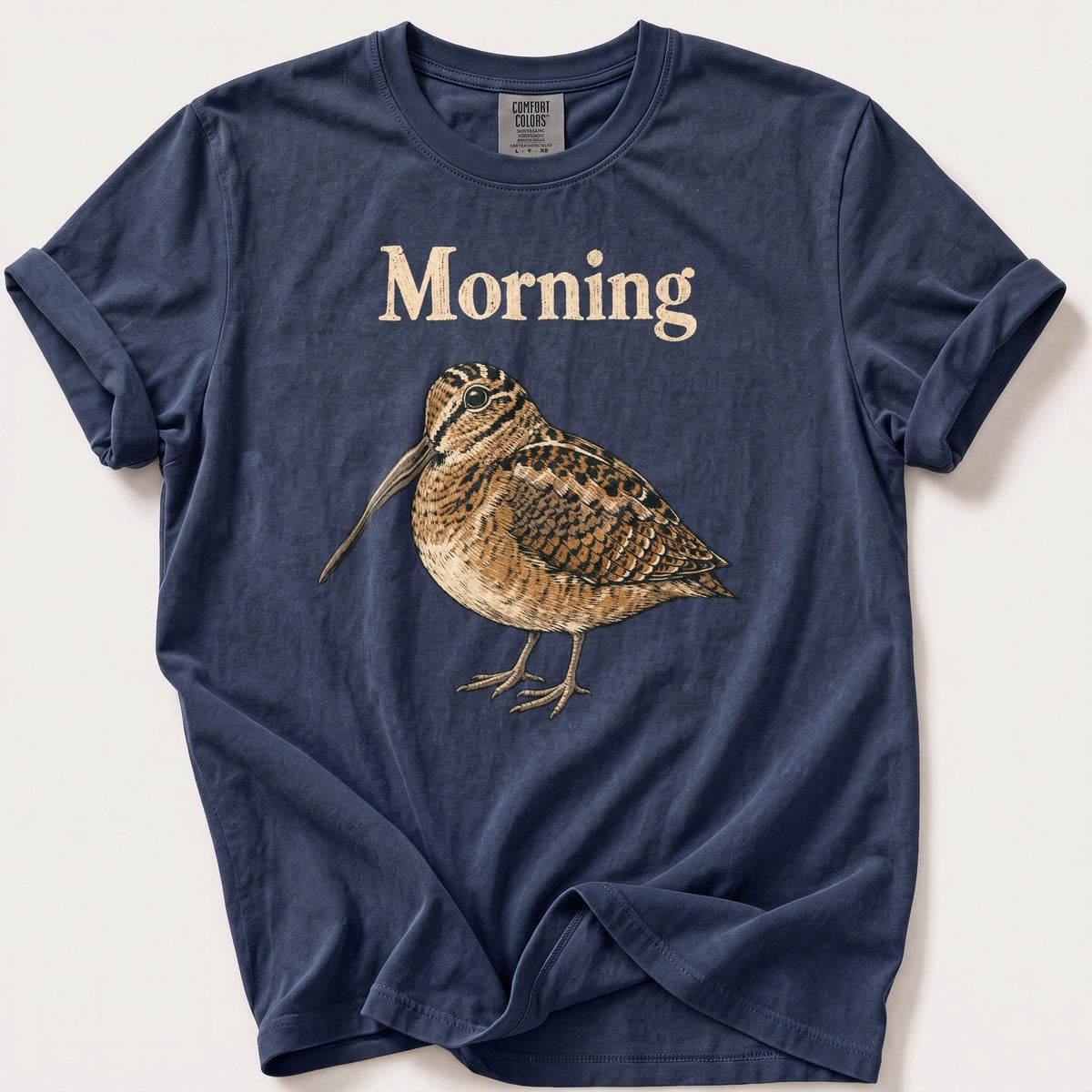 Morning Woodcock — Navy Comfort Colors tee