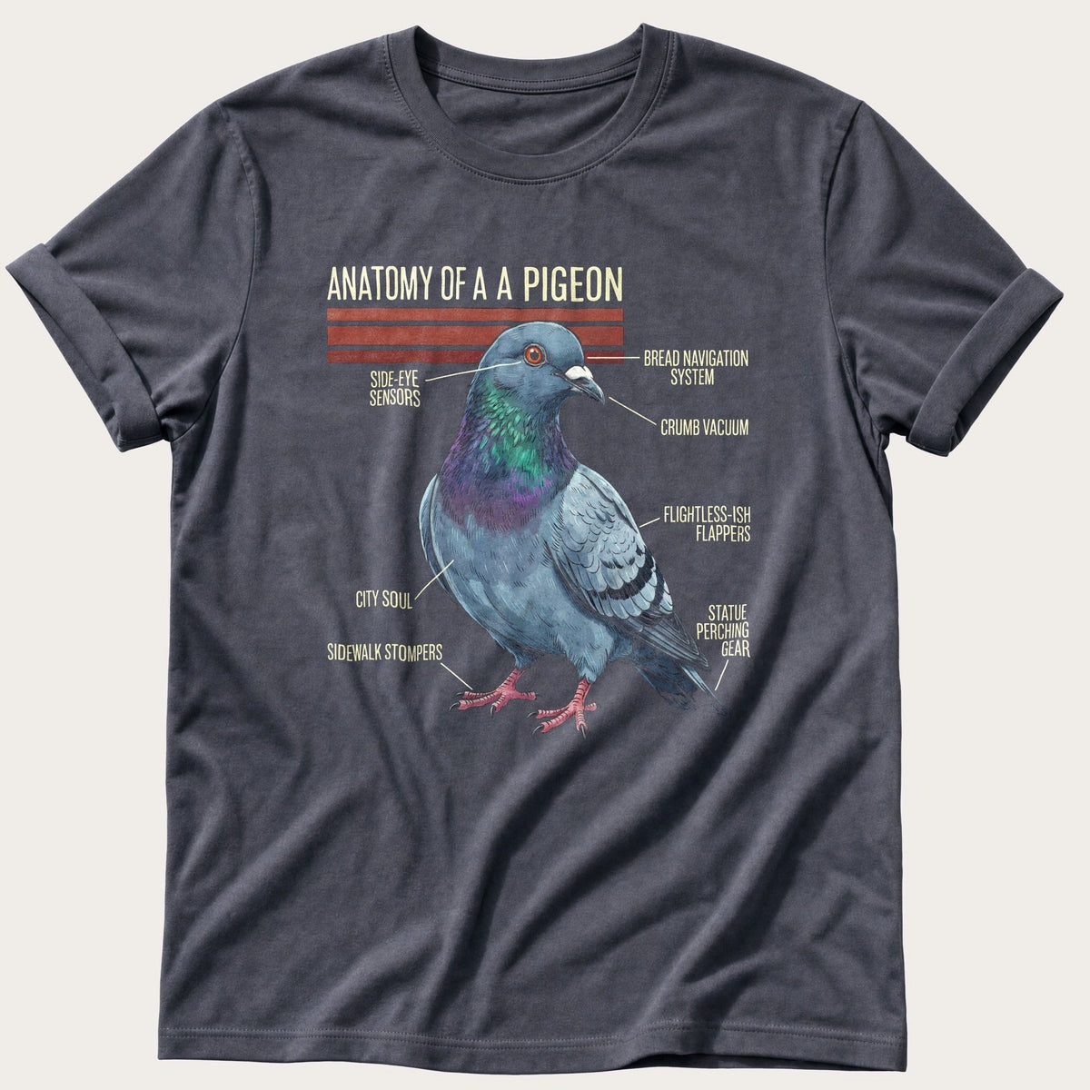 Pigeon Anatomy — Navy Comfort Colors tee