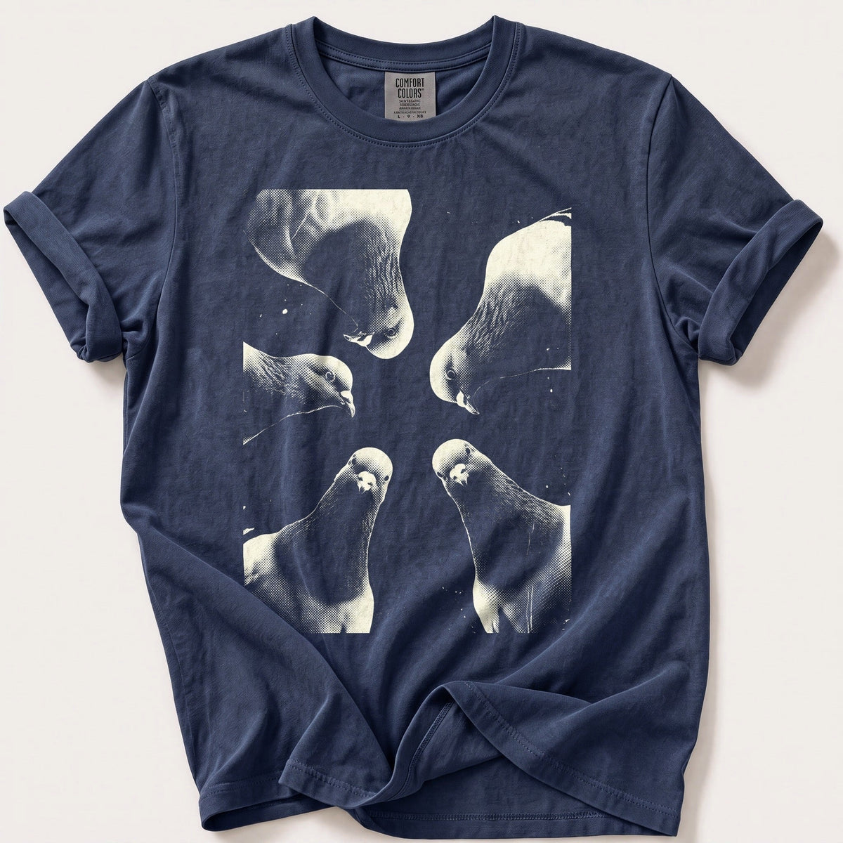 Pigeon Flock 7 — Navy Comfort Colors tee