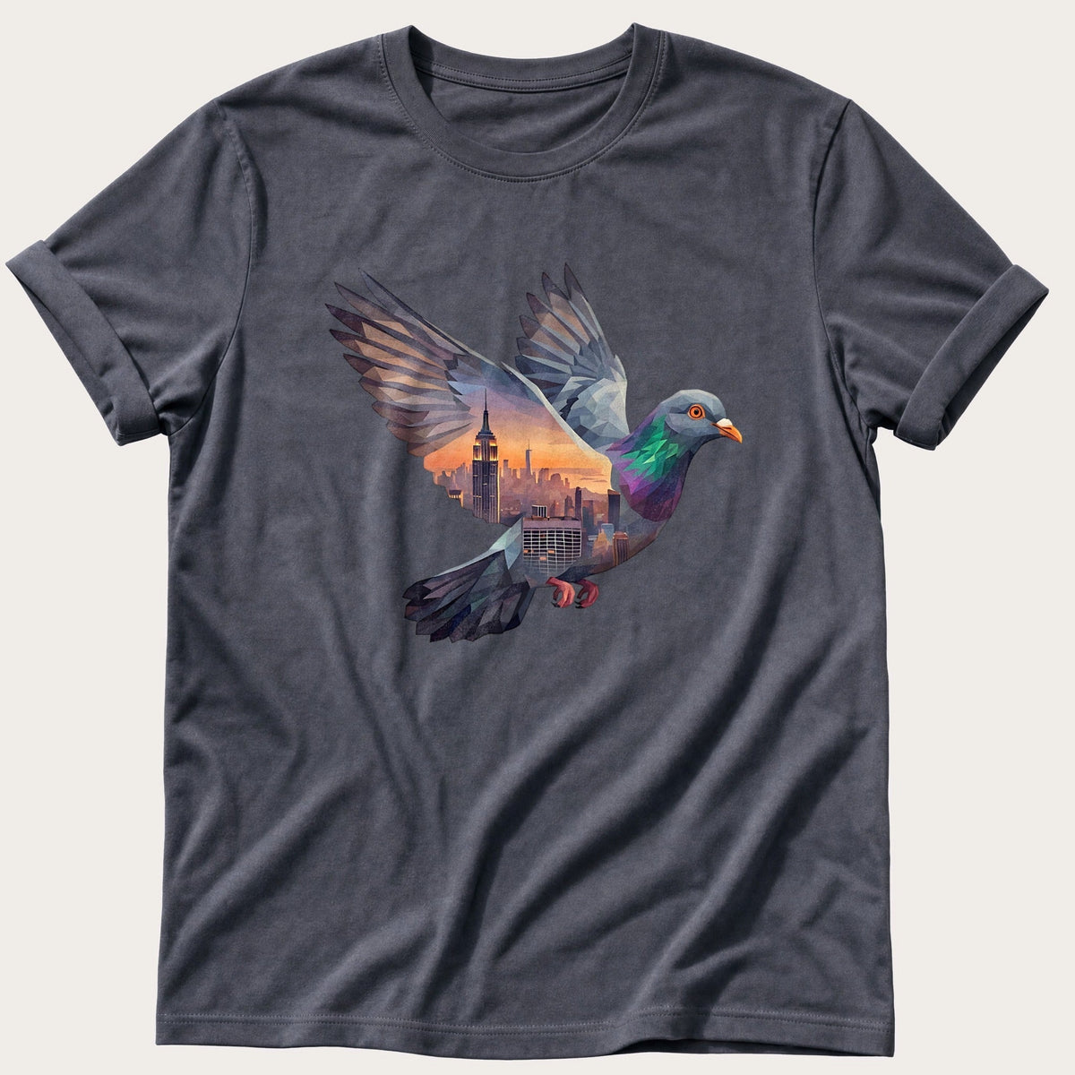 Pigeon Skyline — Navy Comfort Colors tee