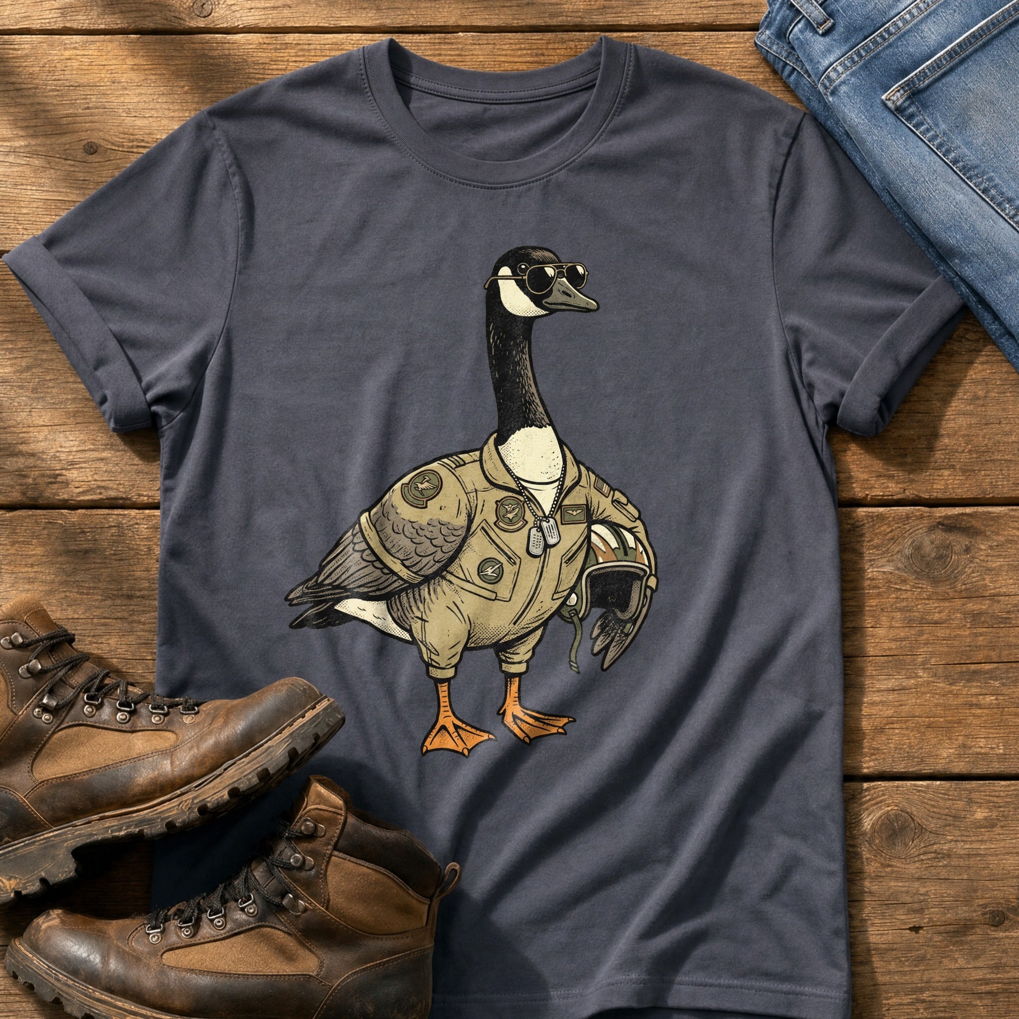 Pilot Goose — Navy Comfort Colors tee