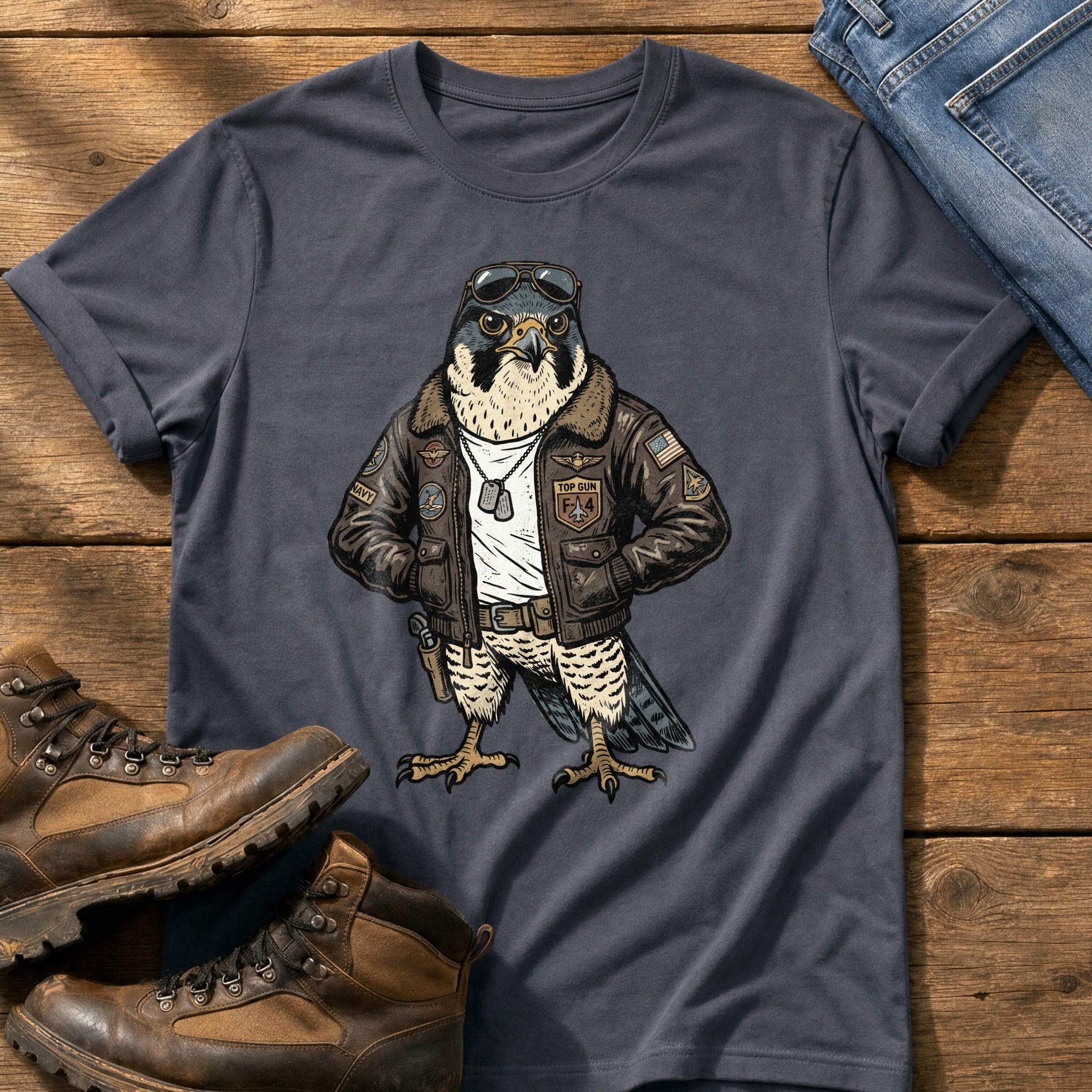 Pilot Hawk — Navy Comfort Colors tee