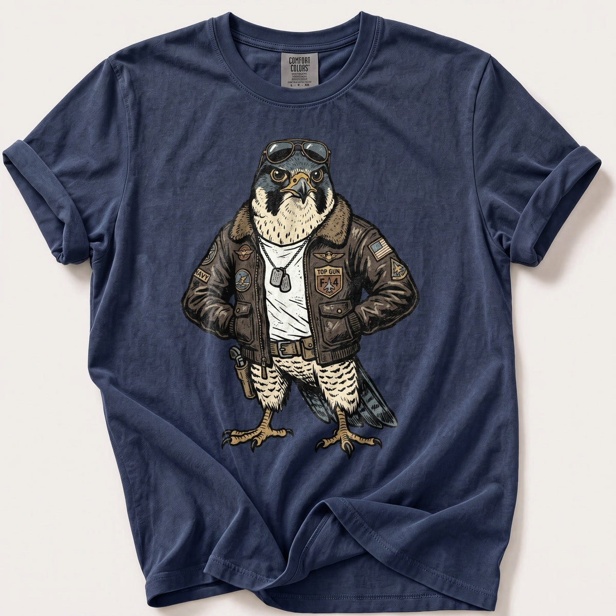 Pilot Hawk — Navy Comfort Colors tee