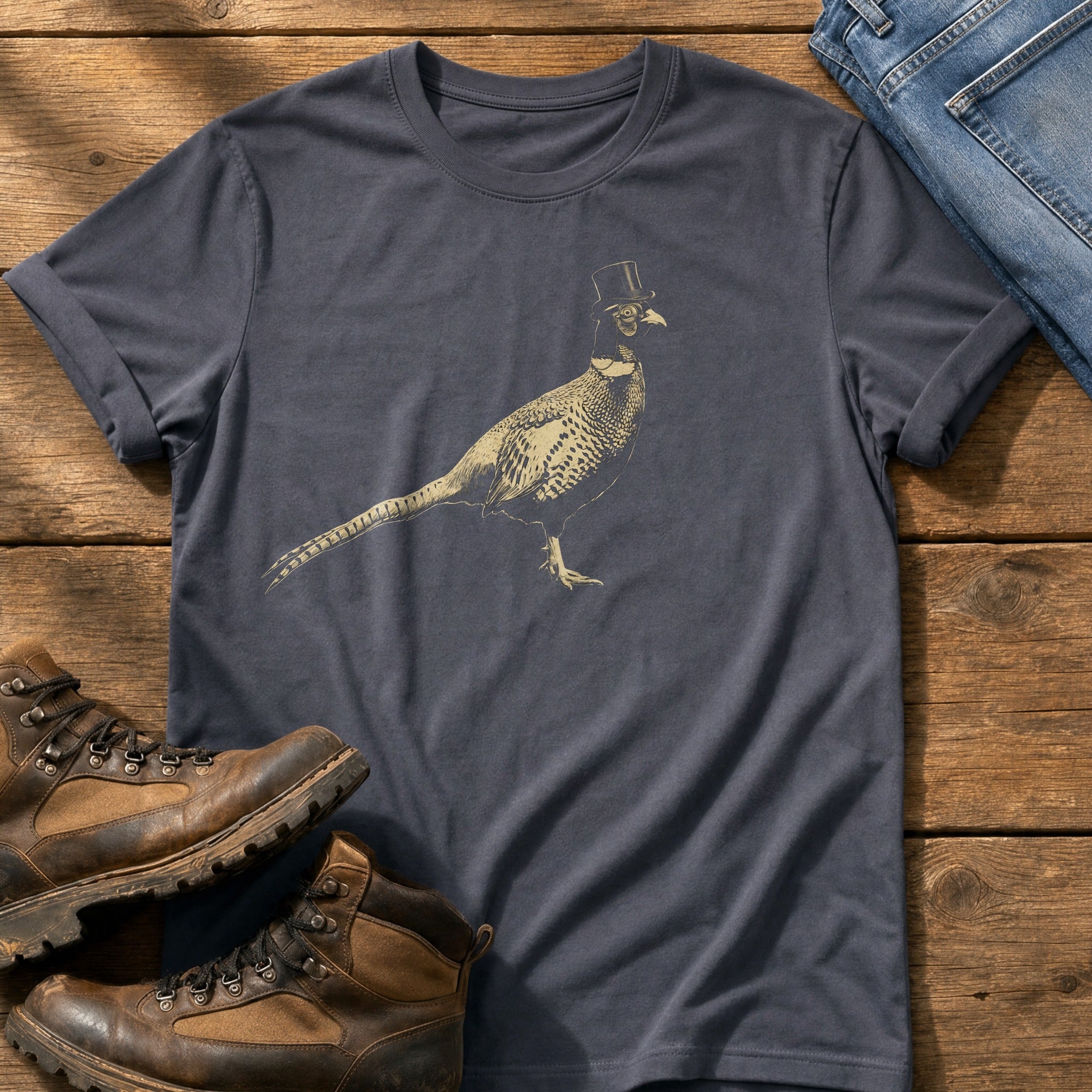 Posh Pheasant 1 — Navy Comfort Colors tee