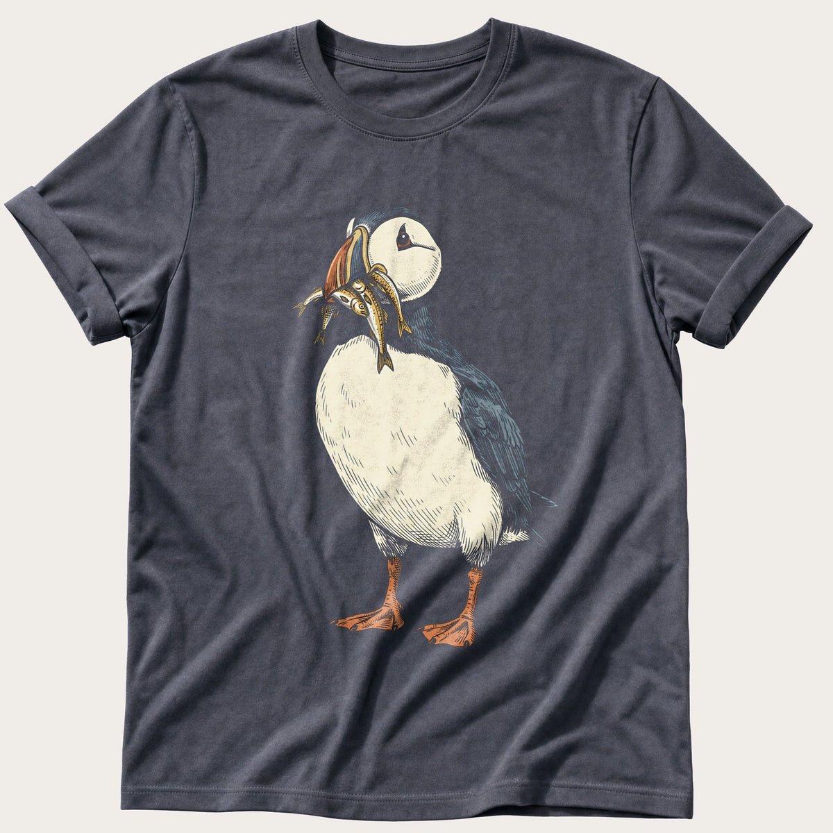 Puffin And Fish 22 — Navy Comfort Colors tee