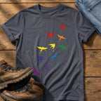 Rainbow birds — Navy Comfort Colors tee