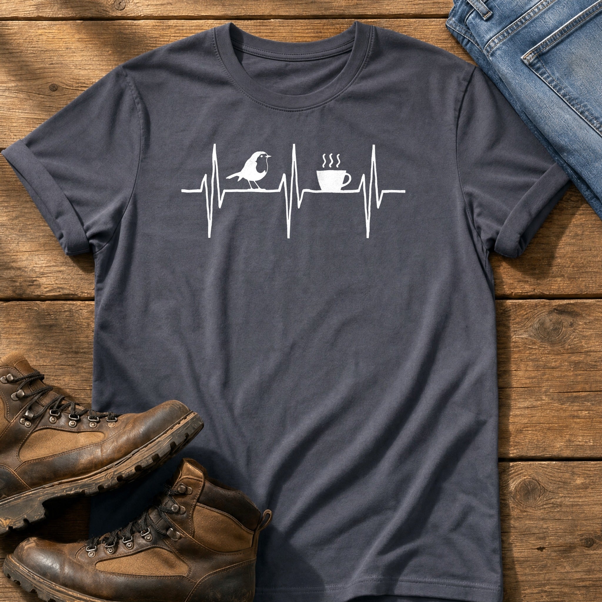 Robin Heart Beat — Navy Comfort Colors tee