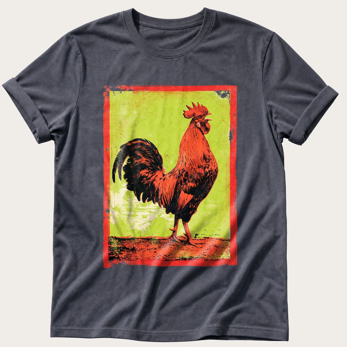 Rooster At Full Volume — Navy Comfort Colors tee