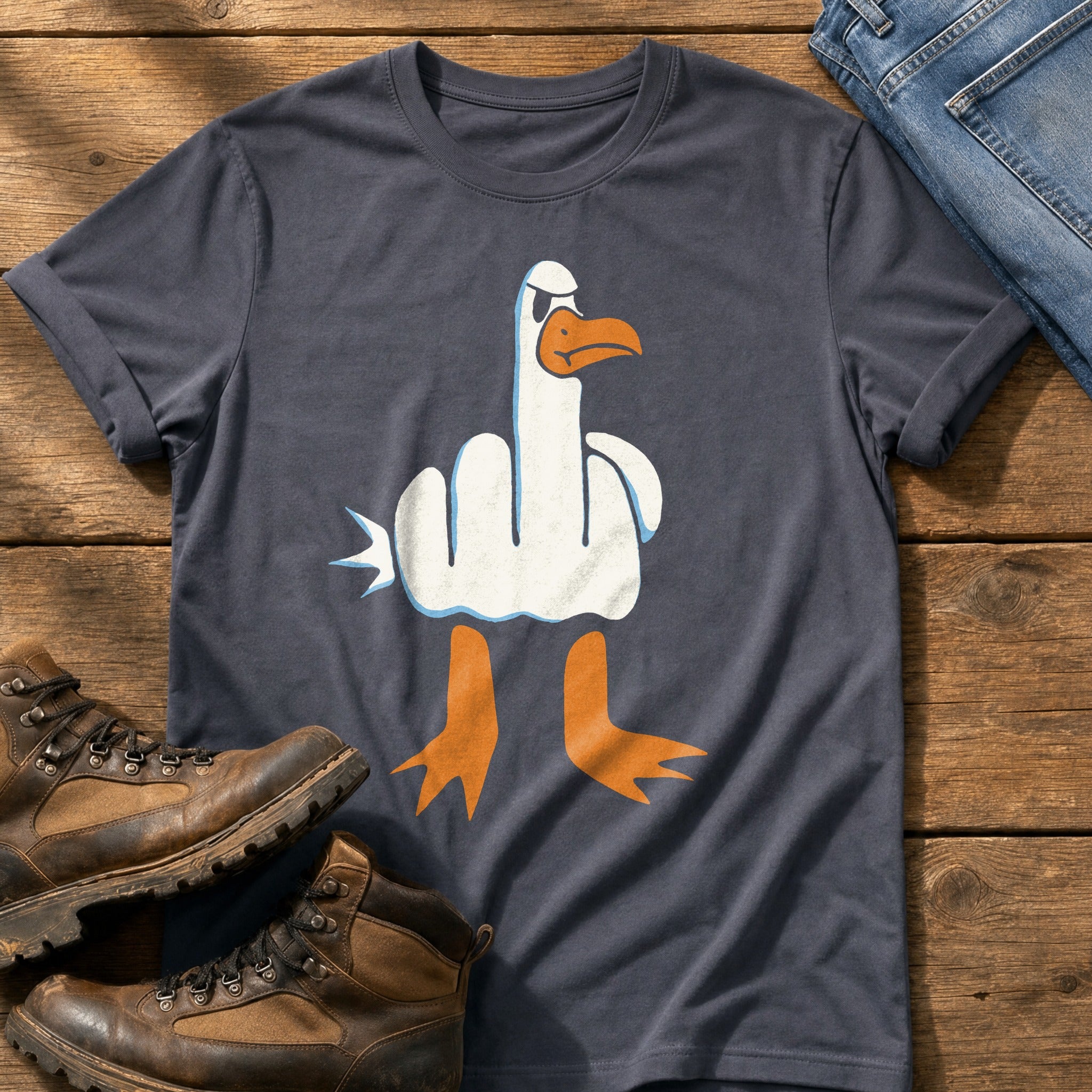 Rude Seagull — Navy Comfort Colors tee