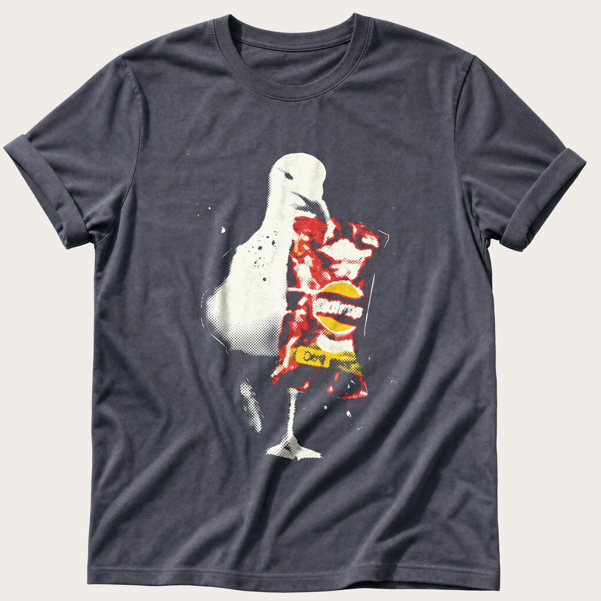 Seagull With Crisps 12 — Navy Comfort Colors tee