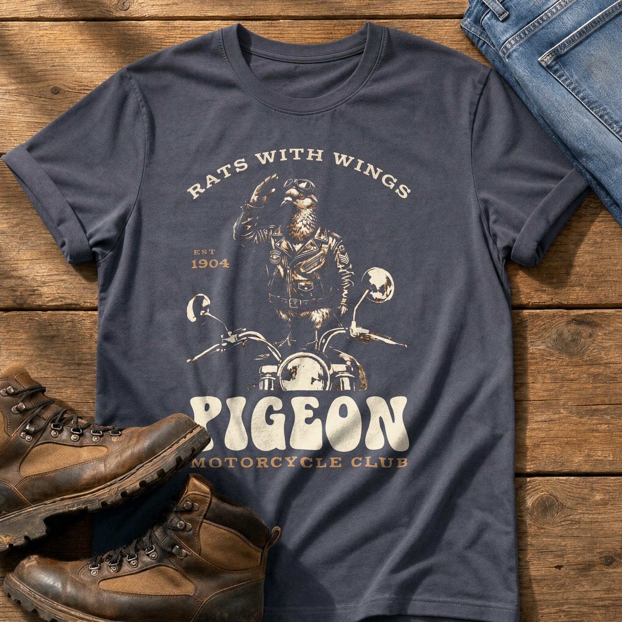 Sky Rat Salute — Navy Comfort Colors tee