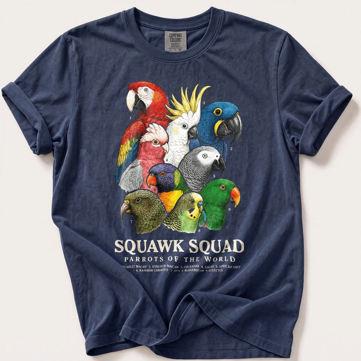 Squawk Squad — Navy Comfort Colors tee