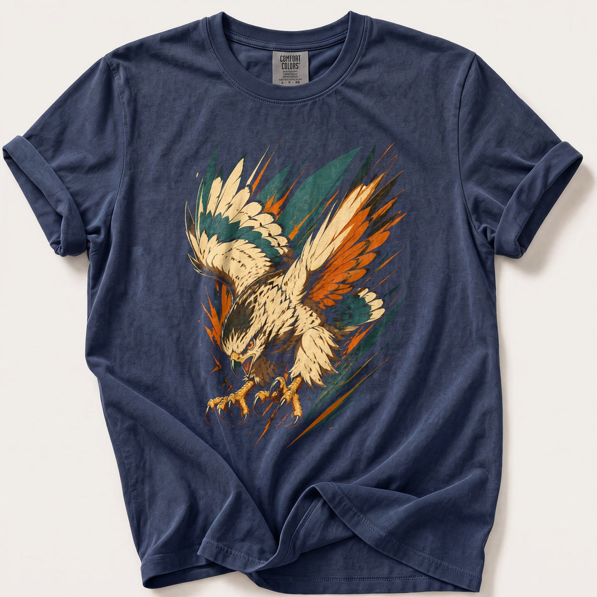 Striking Hawk — Navy Comfort Colors tee