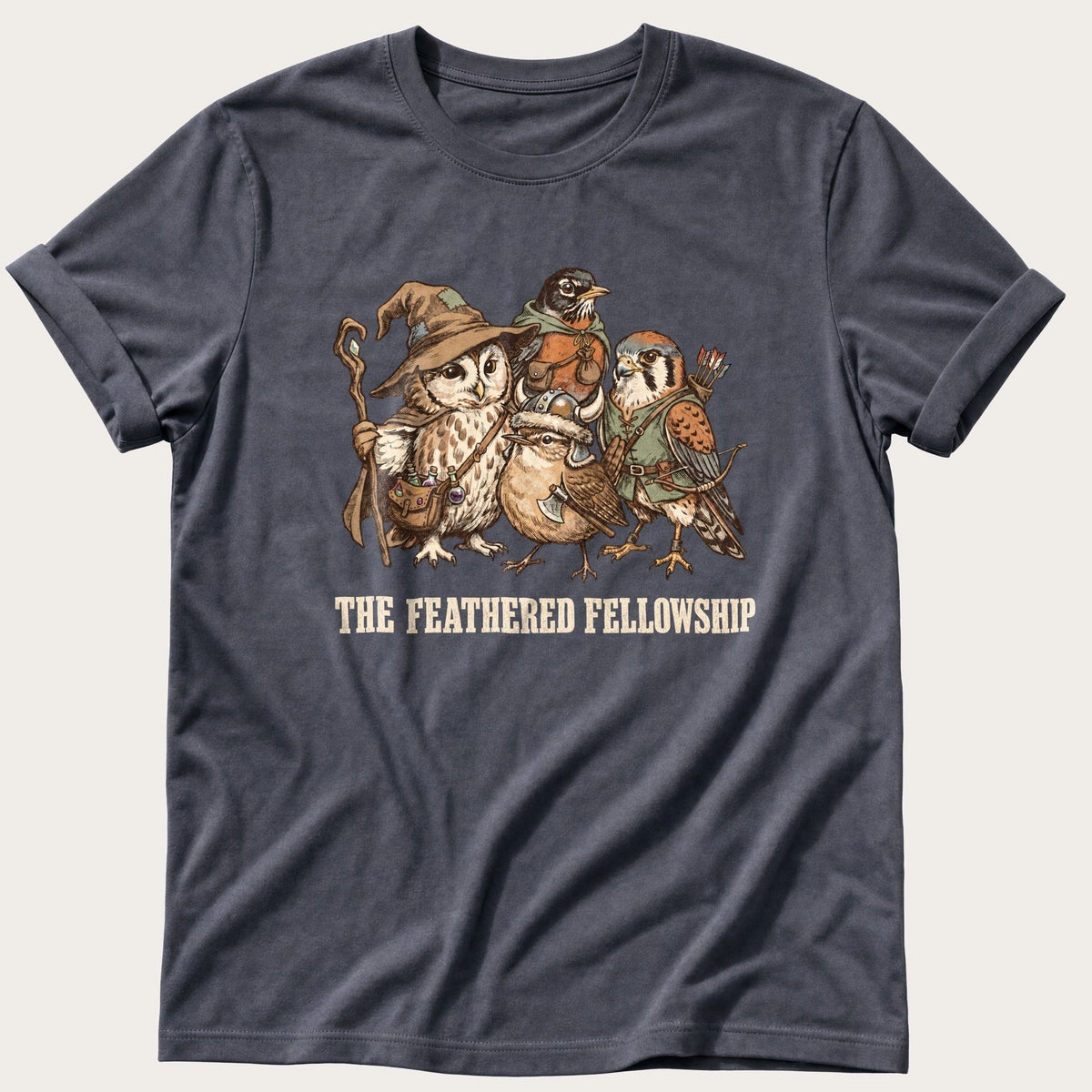 The Feathered Fellowship — Navy Comfort Colors tee