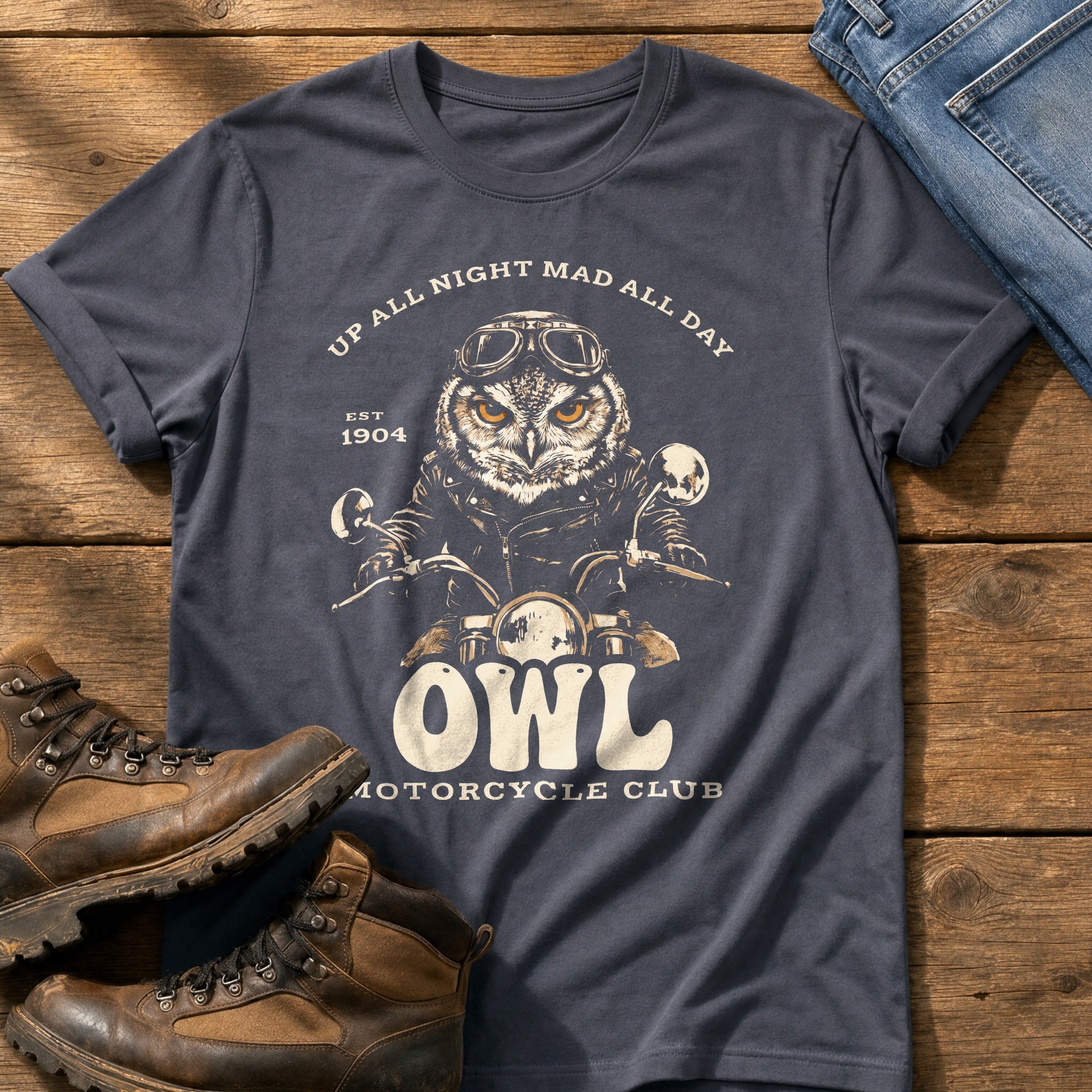 Up All Night Mad All Day — Navy Comfort Colors tee