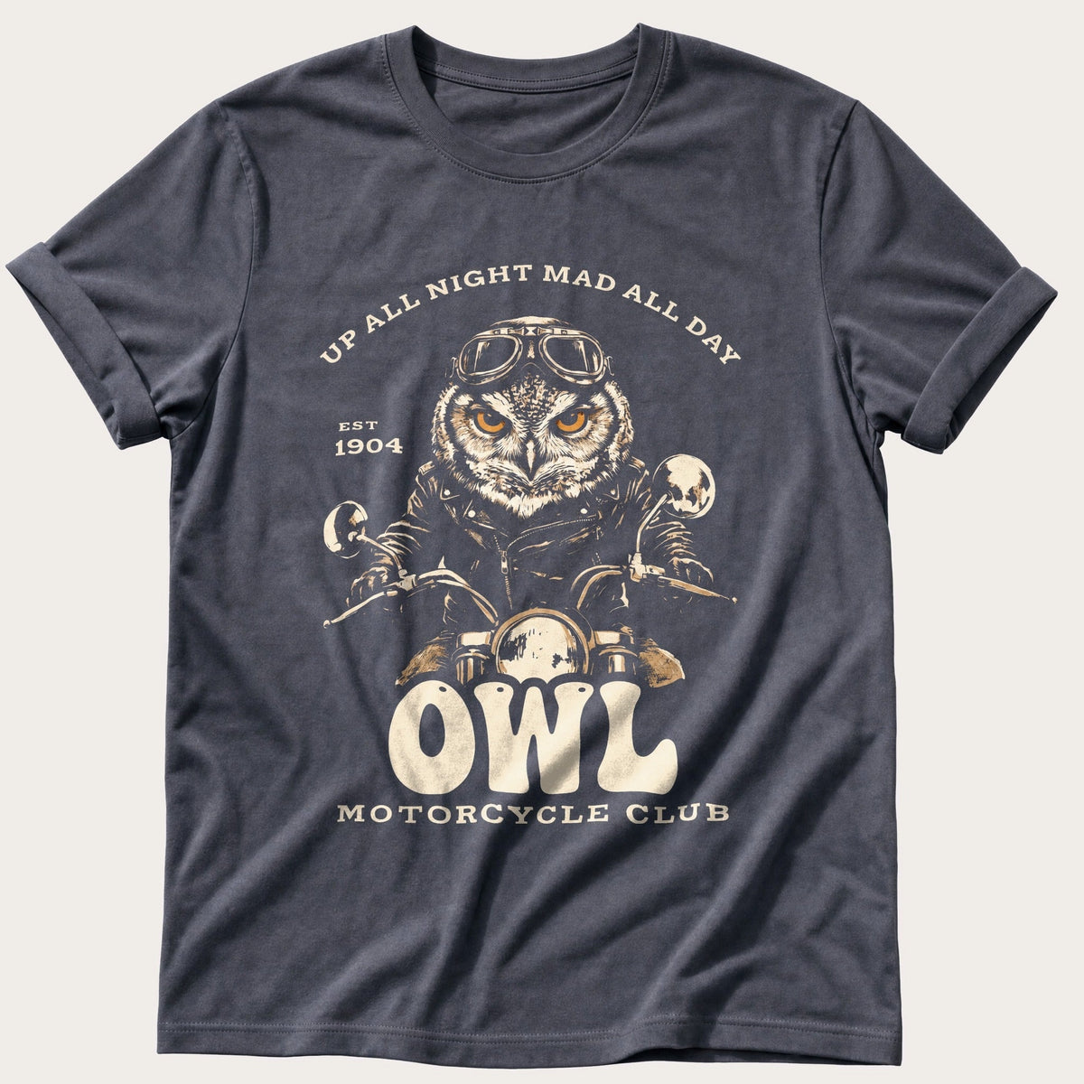 Up All Night Mad All Day — Navy Comfort Colors tee