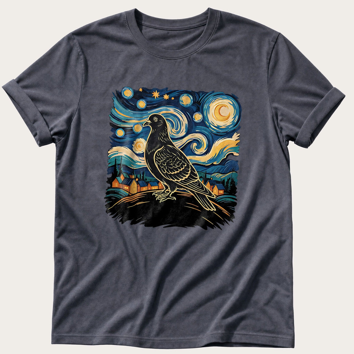 Van Gough Pigeon — Navy Comfort Colors tee