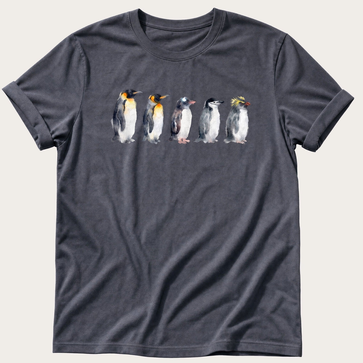 Watercolour Penguins — Navy Comfort Colors tee