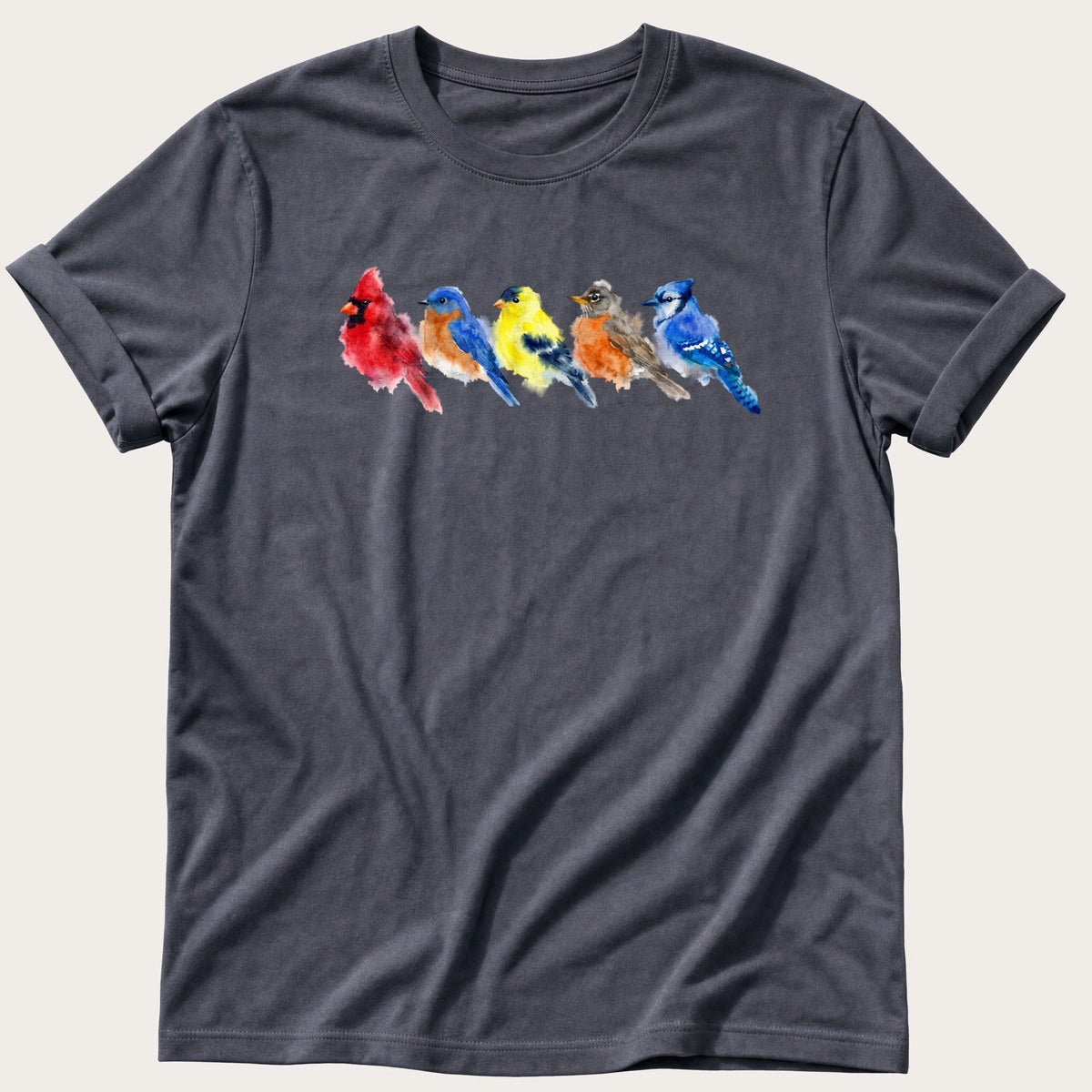 Watercolour Wild Birds — Navy Comfort Colors tee