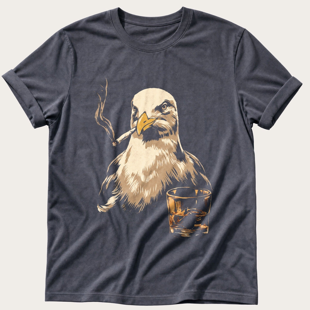 Whisky-Faced Gull — Navy Comfort Colors tee