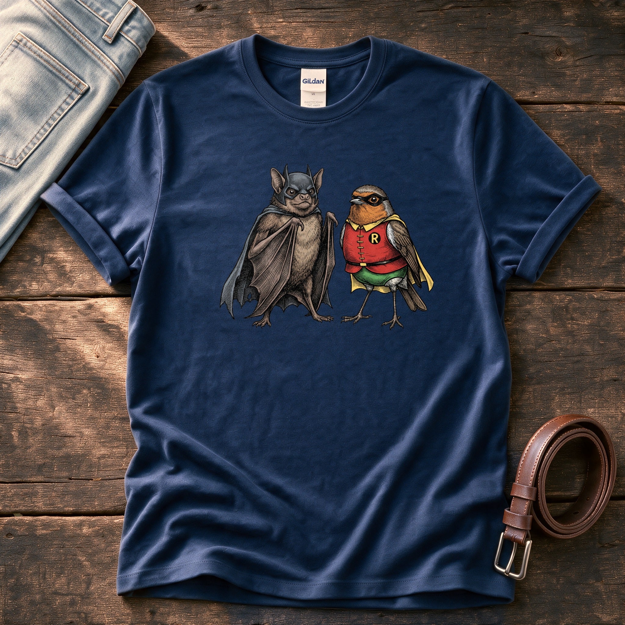 Bat N Robin 11 — Navy Comfort Colors tee