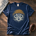 Beanie Owl 6 — Navy Comfort Colors tee