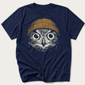 Beanie Owl 6 — Navy T-Shirt