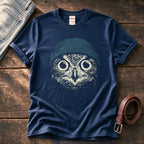 Blue Beanie Owl — Navy Comfort Colors tee