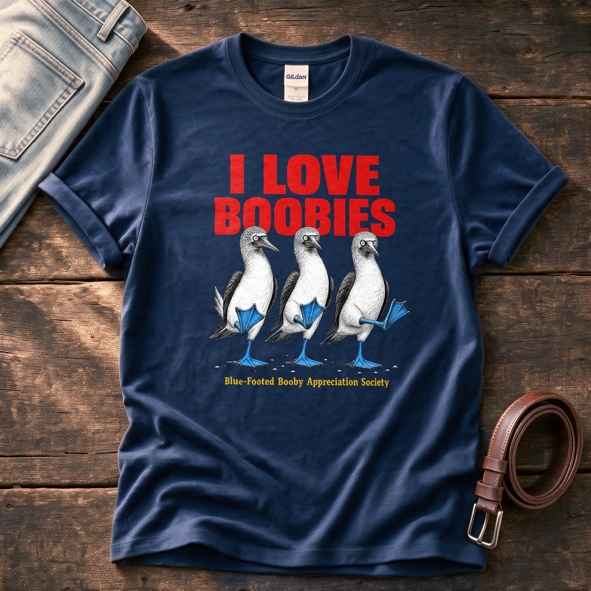 Boobies 3 — Navy Comfort Colors tee