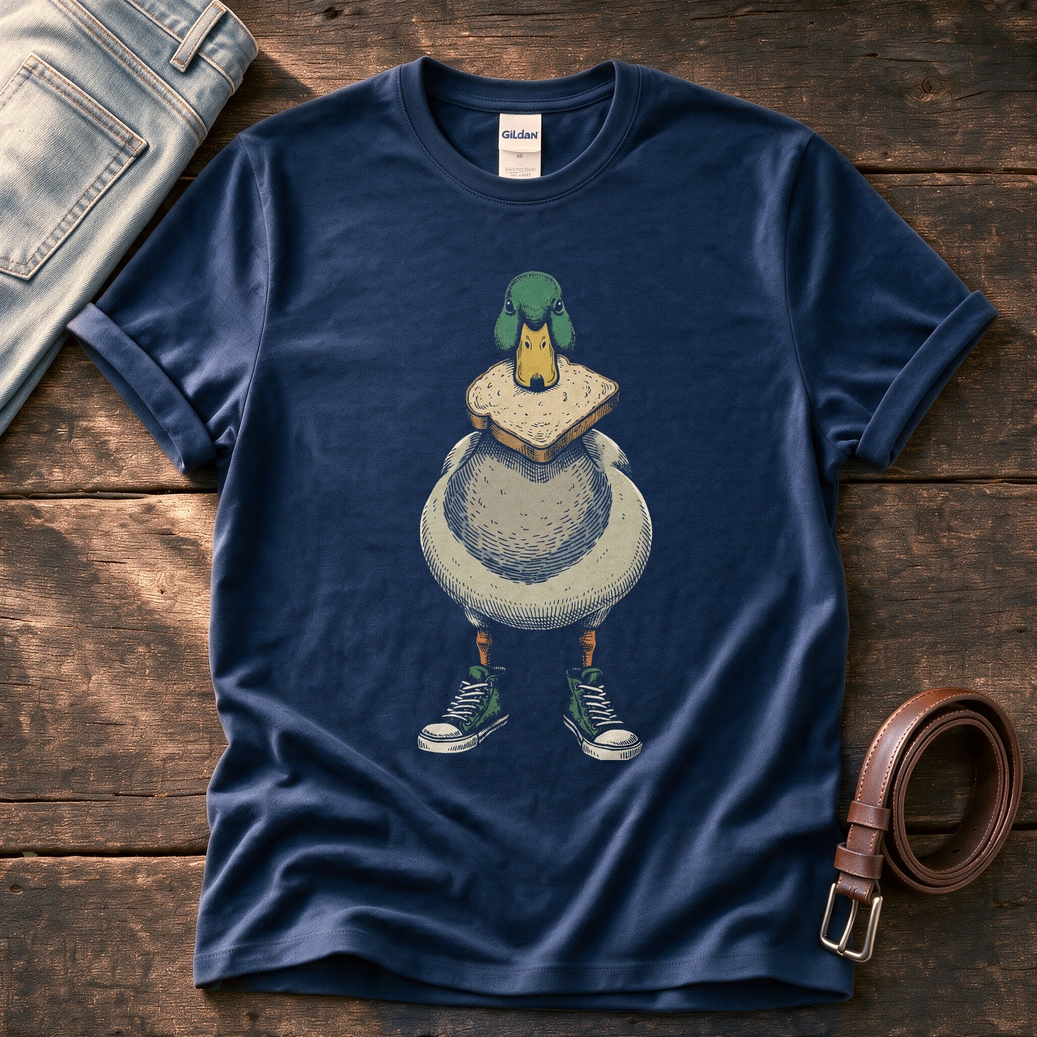 Bread Duck — Navy Comfort Colors tee