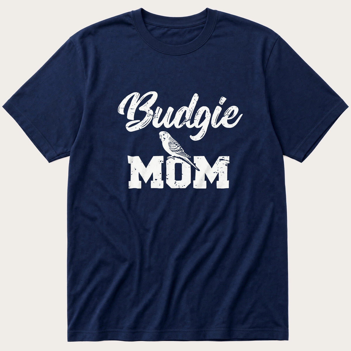 Budgie Mom — Navy T-Shirt