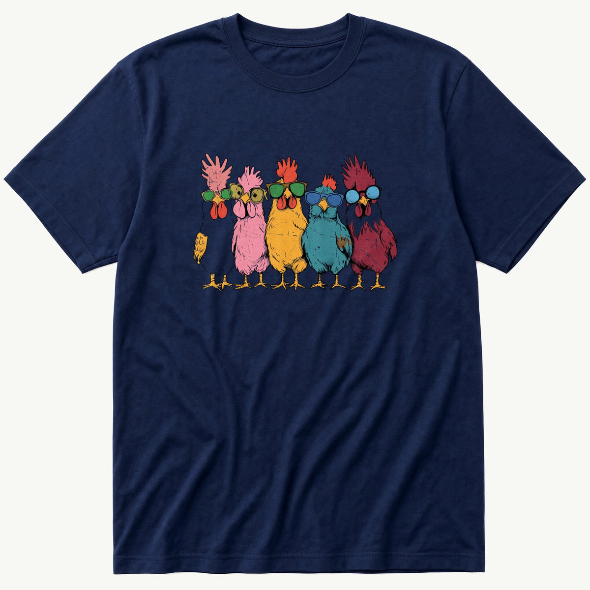 Chicken lineup — Navy T-Shirt