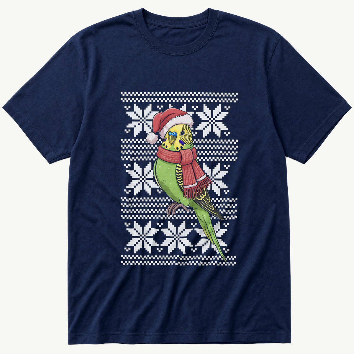 Christmas Budgie Sweater — Navy T-Shirt