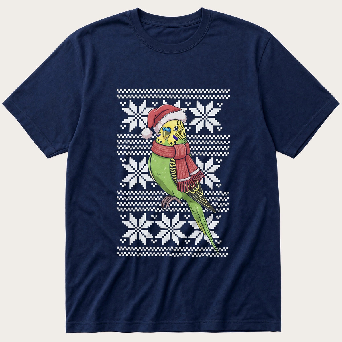 Christmas Budgie Sweater — Navy T-Shirt