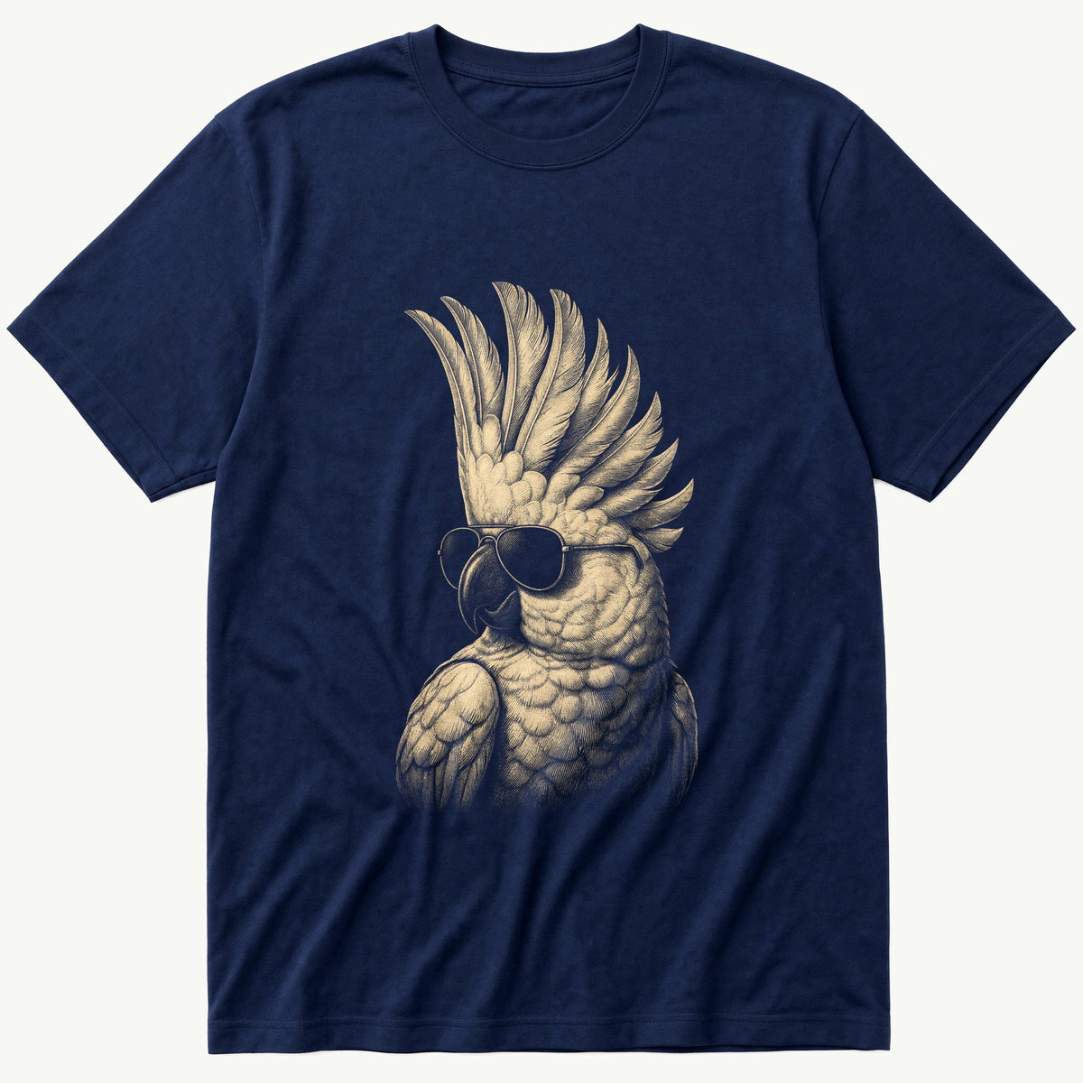 Cockatoo In Shades — Navy T-Shirt