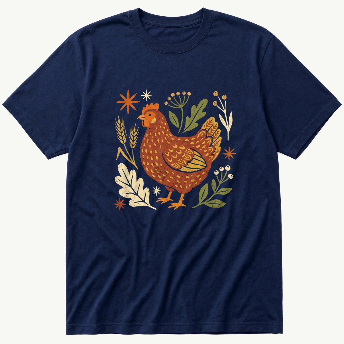 Cutout Hen 2 — Navy T-Shirt