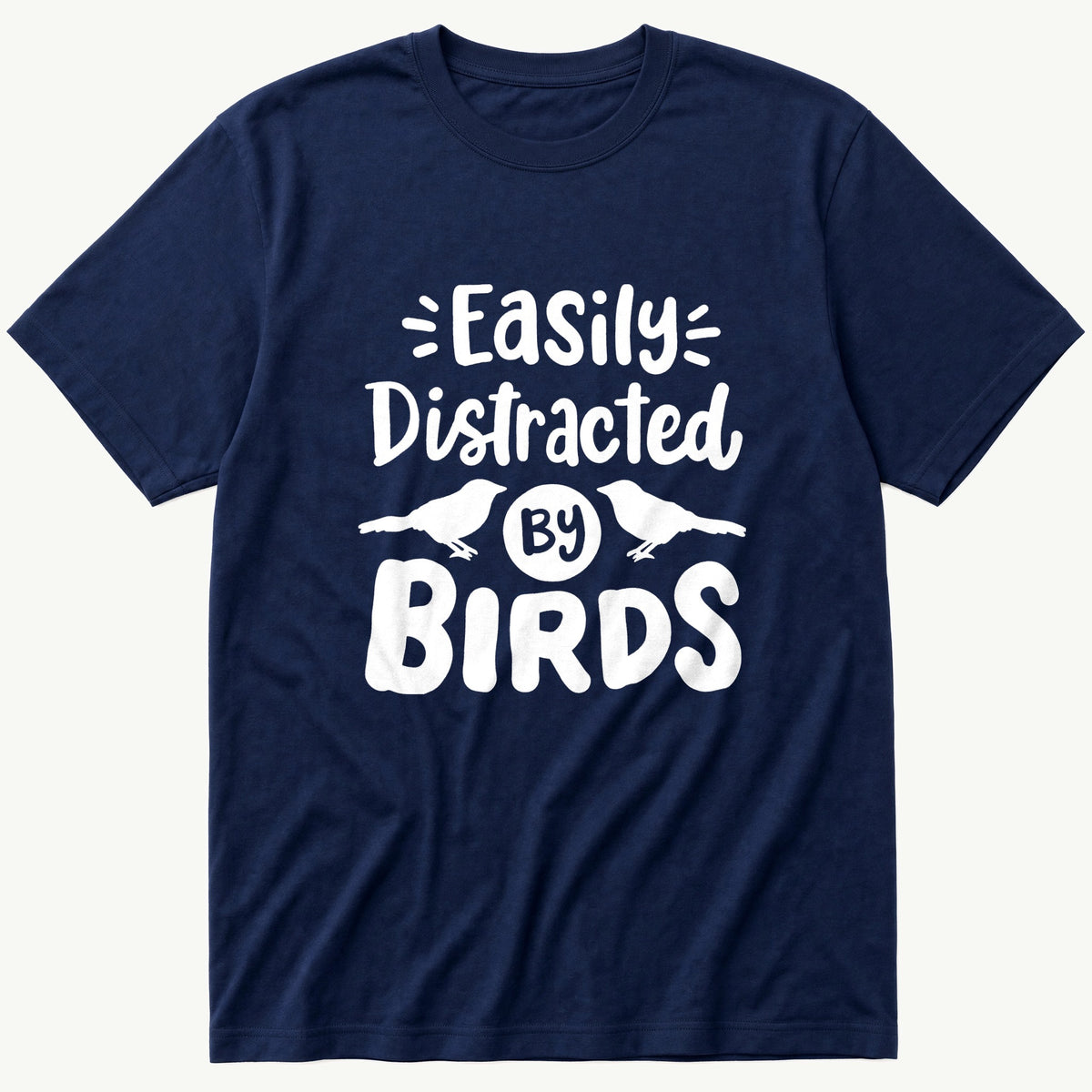 Easliy Distracted Text — Navy T-Shirt
