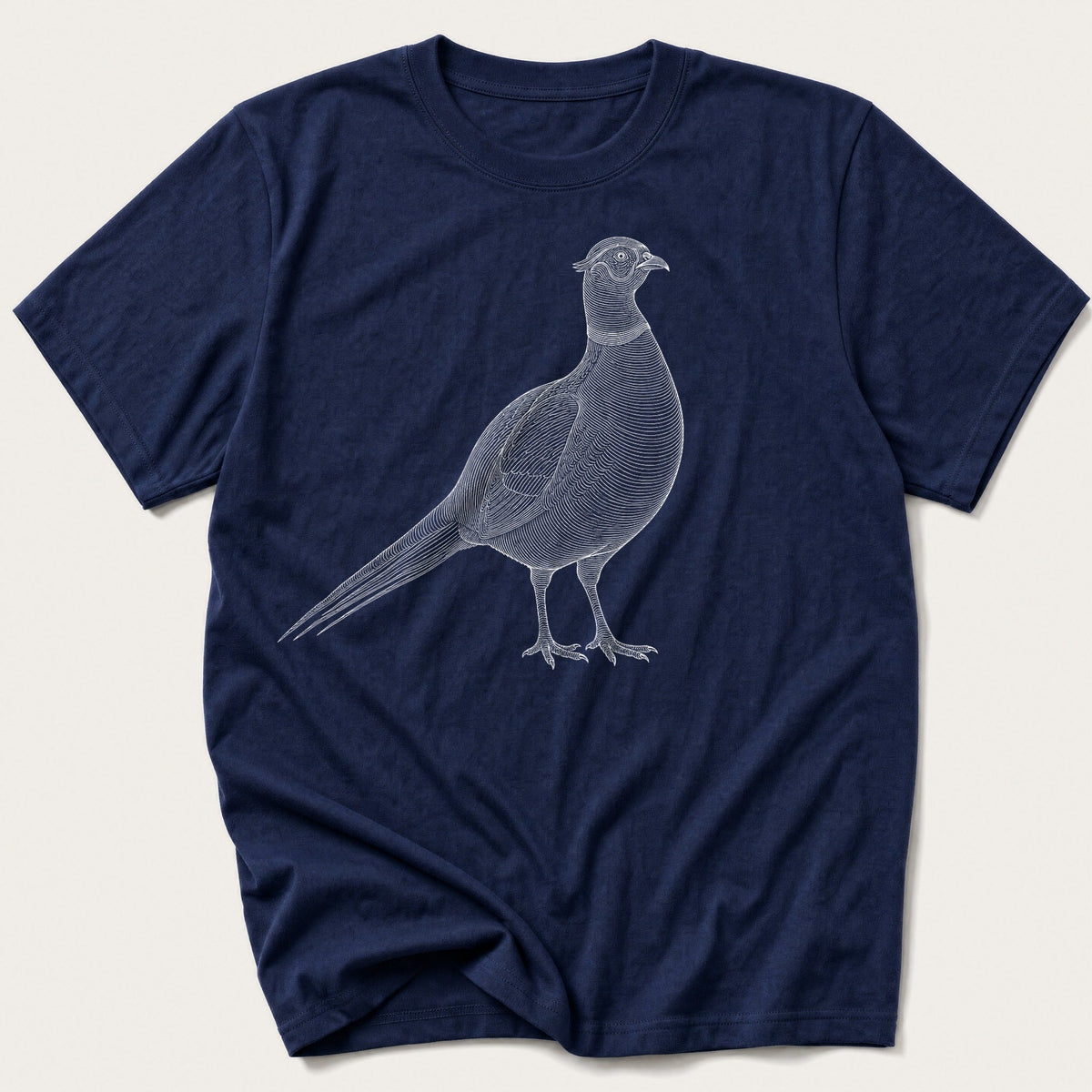 Etched Pheasant — Navy T-Shirt