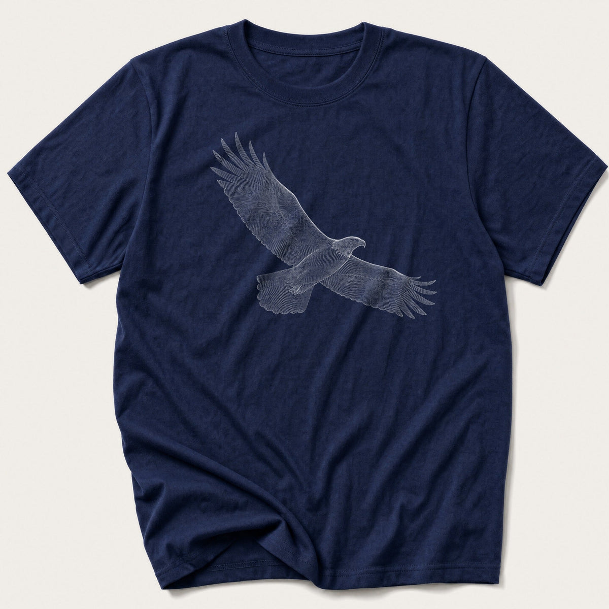 Etched Soaring Eagle — Navy T-Shirt