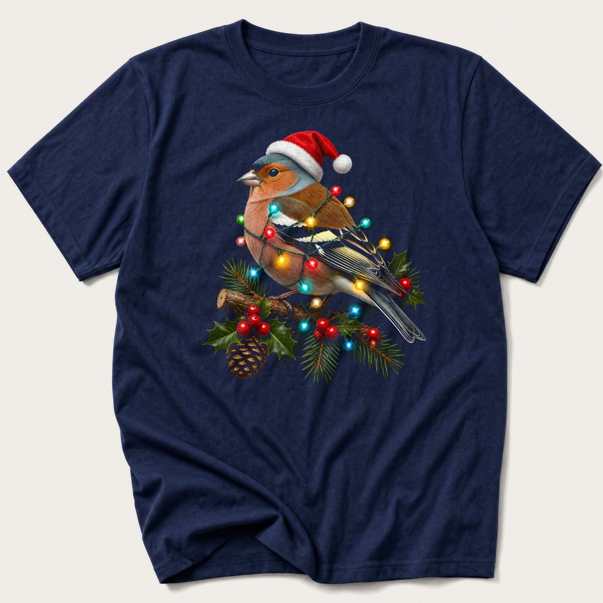 Fairy Light Chaffinch — Navy T-Shirt