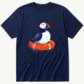 Floaty Puffin — Navy T-Shirt