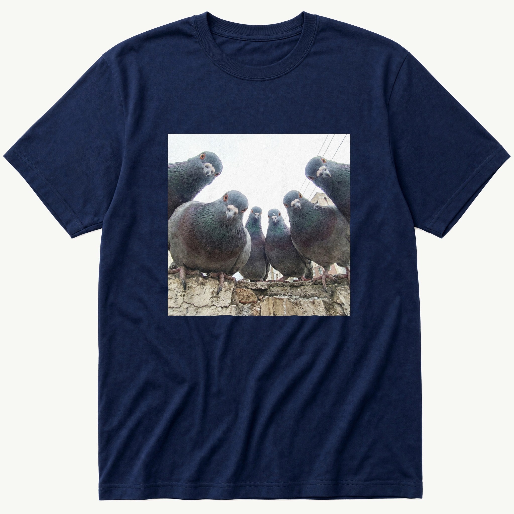 Flock Of Pigeons 3 — Navy T-Shirt