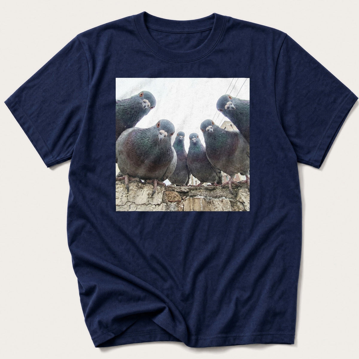 Flock Of Pigeons 3 — Navy T-Shirt