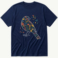 Floral Bird — Navy T-Shirt